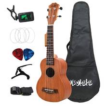 Kit completo de ukulele soprano sapele com 21 drive, 15 fricções, mini havaí, guitarra para iniciantes crianças 2024 - compre barato