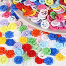 Botões redondos de resina, acessórios de costura de 14x2mm com 2 buracos e flores transparentes para scrapbooking diy 2024 - compre barato