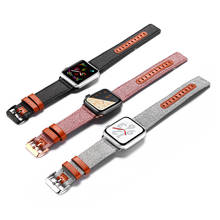 Accesorios de reloj para apple watch 3 2, correa de 42mm y 38mm para apple watch 4 5, correa de 44mm y 40mm, pulsera de cuero genuino para iwatch 2024 - compra barato