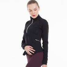 Women Stretch jacket Yoga Sports Gym Fitness Athletic Running 4-way stretch fabric Sweatshirt With zipper and pocket 2024 - buy cheap