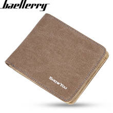 Baellerry Men's Short Canvas Wallet Fashion Casual Men's Open Wallet Simple Mini Personality Horizontal Wallet 2024 - buy cheap
