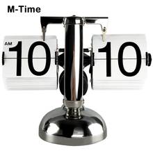 Digital Table Clock Small Scale Retro Flip Over Desk Clocks Stainless Steel Flip Internal Gear Operated Table Desktop Clock Gift 2024 - buy cheap