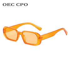 Oec óculos de sol cpo retangular de lentes coloridas, óculos de sol feminino vintage de personalidade, óculos de sol da moda para mulheres steampunk 2024 - compre barato