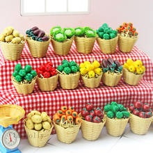 Miniatura de casa de bonecas 1/12, cesta de vegetais para brincadeira de cozinha e restaurante, 1 peça 2024 - compre barato