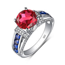 Anillos de Plata 925 Para Mujer, Anillos redondos de piedra de rubí roja Para Mujer, Vintage con encanto de zafiro de diamante, joyería de marca famosa 2020 2024 - compra barato