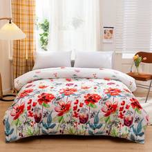 Papa&Mima flowers Quilted Quilt Blanket Queen King Size Winter Thick Comforter Set Brushed Sanding Microfiber 2024 - buy cheap