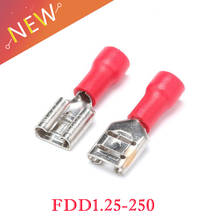 FDD1.25-250 insulating Female Insulated Electrical Crimp Terminal Connectors Cable Wire Connector 100PCS/Pack FDD1-250 FDD 2024 - buy cheap