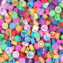50/100Pcs 10mm Random Mix Color Loose Beads A-Z Letter Polymer Clay Spacer Beads For Jewelry DIY Bracelet Necklace Accessories 2024 - buy cheap