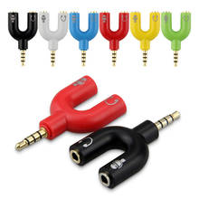 Earphone Connector Converter 3.5mm Stereo Splitter Audio To Mic & Headset Jack Plug Adapter 2024 - buy cheap