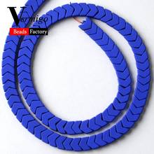 Blue Nanotech Rubber Arrow Shape Hematite Minerals Stone Beads For Jewelry Making 6*3mm Spacer Beads For Bracelet Necklace 15'' 2024 - buy cheap