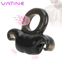 VATINE Masturbator Vibrating  Cock Rings Sex Toys for Men Delay Ejaculation Adult Product Silicone Penis Rings Vibrator 2024 - buy cheap