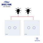 WELAIK Interruptor de Parede Interruptor Do Painel de Vidro Cristal Branco DA UE Interruptor de Toque Interruptor De Luz de Parede de Tela 2gang2way AC110 ~ 250 V A1922CW/B - compare preços WELAIK Interruptor de Parede Interruptor Do Painel de Vidro Cristal Branco DA UE Interruptor de Toque Interruptor De Luz de Parede de Tela 2gang2way AC110 ~ 250 V A1922CW/B - compare preços