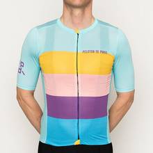 De paris team cycling jersey 2021 Men's short sleeve breathing rideshirt MTB BMX cycle wear Three-color stitching bicycle shirt 2024 - buy cheap