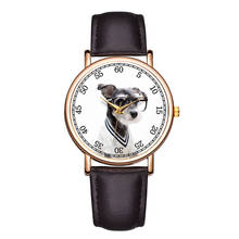 Мужские и женские часы с милой собачкой, новинка 2020, креативные часы в простом стиле, женские модные кварцевые часы с кожаным ремешком Hodinky, подарок Bayan Saats 2024 - купить недорого