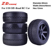 4 pces zd que compete 85mm roda hub rim & pneus de borracha para 1/10 fora de estrada rc carro buggy pneus peças de reposição acessórios 2024 - compre barato
