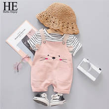 HE Hello Enjoy 2020 Summer Baby Boys Girl Short Clothing Sets Infant Toddler Clothes Suits Stripe T Shirt Shorts Kids Casual Set 2024 - buy cheap
