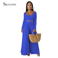 Women Autumn Fashion 2 Piece Set Long Sleeve Top and Wide Leg Palazzo Pants Casual Loose Co ords Suit Matching Outfit Plus Size 2024 - buy cheap