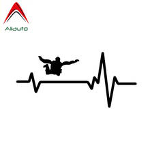 Aliauto Creative Car Sticker Heart Beat Line Skydiving Skydive Decor Silhouette Vinyl Reflective Waterproof Decal,15cm*7cm 2024 - buy cheap