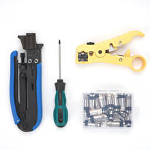 25pcs Multifunctional Cutting Pliers Kit Wire Stripper Cable Crimpers Coaxial Compression Crimping Tool with 20pcs Connectors 2024 - buy cheap