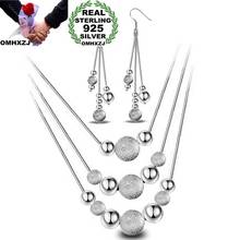 Серьги-гвоздики и ожерелье OMHXZJ из серебра 925 пробы с вечерние ыми бусинами 2024 - купить недорого
