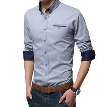 Legible Casual Social Formal shirt Men long Sleeve Shirt Business Slim Office Shirt male Cotton Mens Dress Shirts white 4XL 5XL 2024 - buy cheap