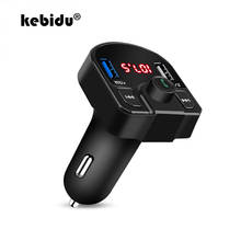 Автомобильное зарядное устройство kebidu с двумя USB-портами, беспроводной Bluetooth, Aux, автомобильный комплект громкой связи, автомобильный аудиоплеер, mp3-плеер с быстрой зарядкой, FM-передатчик 3,1 А 2024 - купить недорого