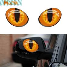 1pair Stereo Cat Eyes Paste Rearview Mirror Perspective Window Stickers Car Sticker for Car-Styling PVC JDM Van Bike 2024 - buy cheap