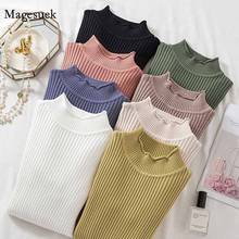 High Quality Thick Autumn and Winter Base Sweater Knitted Jumper Solid Half-turtleneck Wavy Curl Collar Pullover Sweaters 11786 2024 - buy cheap