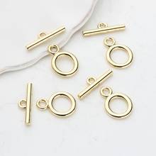 Conector de cierre de collar de clavícula redonda dorada, accesorios de joyería DIY, Linker, 10 Uds. 2024 - compra barato
