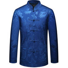 Men's jacket new 2020 Tang suit coat autumn male jackets long-sleeved Hanfu Chinese style dragon pattern veste homme 2024 - buy cheap