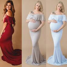 Vestidos de maternidad de gasa para sesión de fotos de mujeres embarazadas, maxivestido femenino para fotografía del embarazo, 2020 2024 - compra barato