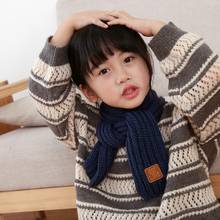 Lenço infantil para inverno, lenço quente para bebês, meninos e meninas, cachecol sólido macio, gola com elástico no pescoço, moda 2021 2024 - compre barato