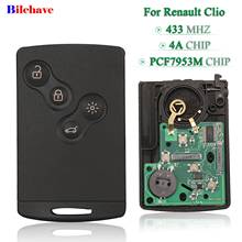 Bilchave 4 Buttons Remote Car Key 433Mhz 4A PCF7953M Chip Fob For Renault Clio IV Captur Passive Keyless Go HandsFree System 2024 - buy cheap