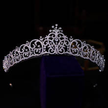 Elegant Full Zircon Brides Crowns Tiaras Stunning Crystal Headpieces Wedding Hair Accessories Prom Hair Jewelry Gift 2024 - buy cheap