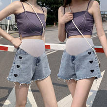 Pregnant Women's Shorts Summer Wear High-Waisted Denim Shorts Summer Wear New Spring Loose Pants for Pregnant Clothes 2024 - buy cheap