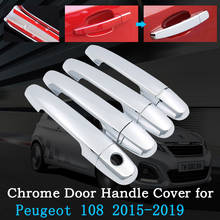 Chrome Car Door Handle Cover for Peugeot 108 2015~2019 Protective Exterior Covering Trim Accessories Car Stickers 2016 2017 2018 2024 - buy cheap