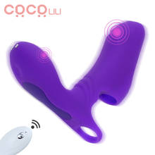 Finger Sleeve Vibrator Remote Control G Spot Massage Clit Stimulate Female Masturbator Lesbian Orgasm Adult Sex Toys For Women 2024 - buy cheap