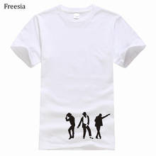 Мужская футболка в стиле хип-хоп Michael Jackson Moonwalk Silhouette, хлопковая Повседневная Удобная футболка с коротким рукавом, летняя футболка 2024 - купить недорого