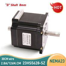 NEMA 23 Stepper motor double shaft 23HS5628-SZ 2.8A 126N.cm dual shaft D=8mm 57x56mm Nema23 stepping motor For CNC 2024 - buy cheap