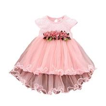 2021 Cute Baby Girls Summer Floral Dress Princess Party Tulle Flower Dresses Toddler Infant Girls Mesh Tutu Dress 0-3Y Clothing 2024 - buy cheap