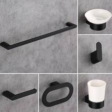 Juego de accesorios de baño, toallero, soporte de papel, barra de toalla, estante de esquina, soporte de cepillo de inodoro, Set de accesorios de baño de latón negro 2024 - compra barato