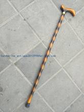 Rare old Chinese wood walking stick,Tiger pattern, Golden sandalwood three section crutch travel climbing crutch civilized crutc 2024 - buy cheap