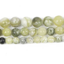 Cuentas redondas de piedras naturales de 4-12mm para hacer joyas, abalorios sueltos de piedra de Jades para hacer pulseras y collares 2024 - compra barato