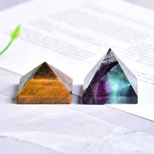Natural Fluorite Crystal Pyramid Quartz Healing Stone Chakra Reiki Crystal Tiger Eye Point Home Decor Crafts Of Gem Stone 1PC 2024 - buy cheap