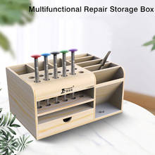 CellPhone Repair Tools Sorting Storage Box with Drawer Wooden Organizer Screwdriver Tweezers Pliers LCD Element Parts Container 2024 - buy cheap