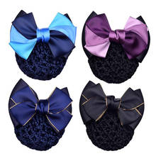 1PC Satin Bow Barrette Floral Lace Official Lady Hair Clip Cover Net Tulle Bowknot Bun Snood Women Hairgrip Headband Hairnets 2024 - buy cheap