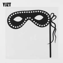 YJZT 14.7CM×14.4CM Lovely Masquerade Mask Decal Vinyl Car Sticker Black/Silver 8A-1177 2024 - buy cheap