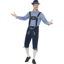 Disfraz de Oktoberfest para hombre, camisa a cuadros bávaro de Alemania, traje de Lederhosen, disfraz de Halloween, vestido de fiesta de lujo 2024 - compra barato