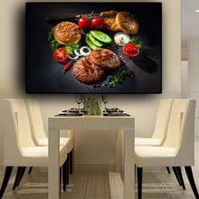 Vegetable Meat Knife and Fork Kitchen Canvas Painting Cuadros Scandinavian Posters and Prints Wall Art Food Picture Living Room 2024 - buy cheap