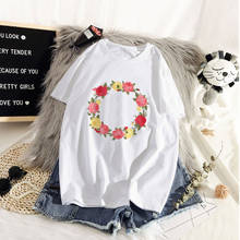 Women's T-shirt 90s Ulzzang Harajuku Graphic Funny Lovely cartoon Garland Print T-shirt O Neck Casual Women's Top T-shirt 2024 - buy cheap